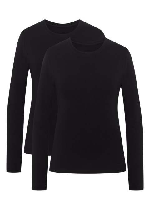 Basic Bluzka Z Długim Rękawem Czarna