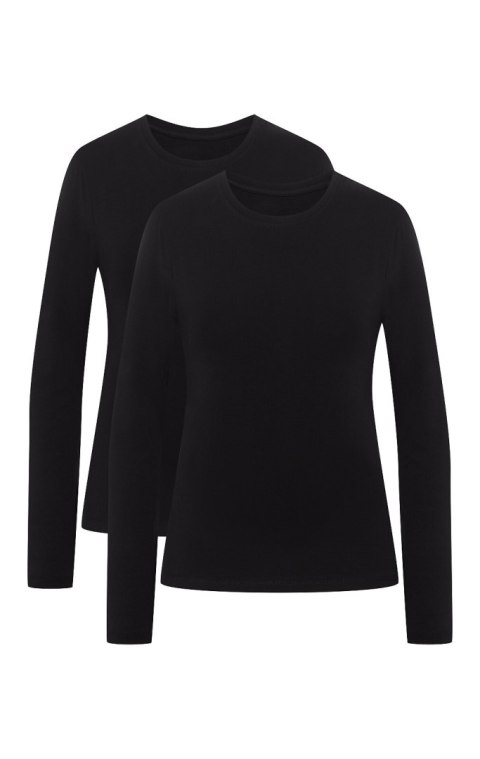 Basic Bluzka Z Długim Rękawem Czarna
