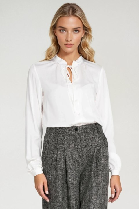 Bluzka Z Wiązaniem Pod Szyją Ecru