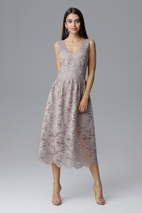 Elegancka sukienka o długości 7/8 z przepięknej koronki