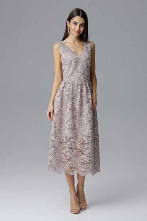 Elegancka sukienka o długości 7/8 z przepięknej koronki