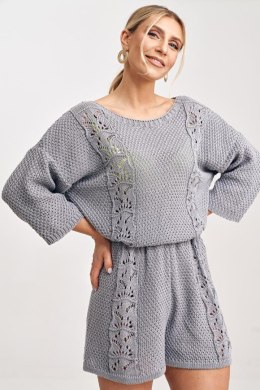 Dzianinowy komplet dwuczęściowy szary