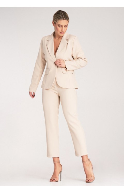 Elegancki, klasyczny komplet damski ecru