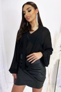 Elegancka Szyfonowa Bluzka Czarna