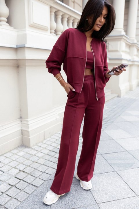 Dwuczęściowy komplet dresowy bordowy