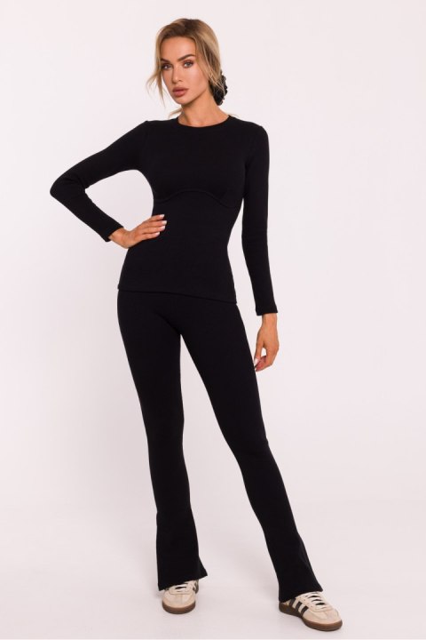 Basic Bluzka Z Długim Rękawem Czarna