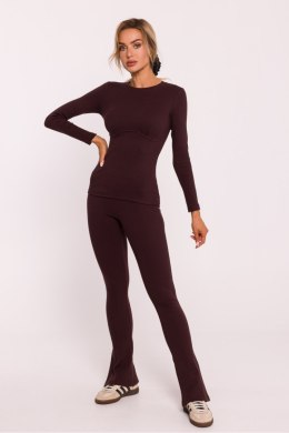 Basic Bluzka Z Długim Rękawem Brązowa