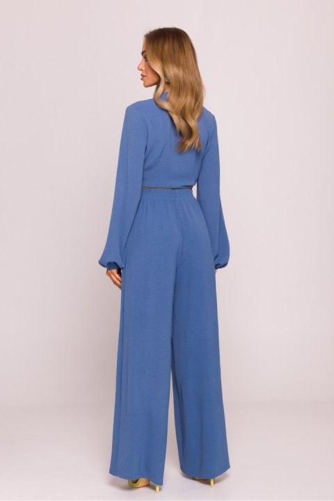 Spodnie Z Szerokimi Nogawkami Niebieskie