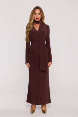 Elegancka i niezwykle kobieca sukienka maxi uszyta z gładkiej dzianiny