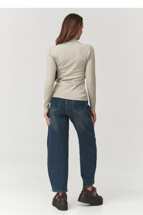 Dopasowany Golf Damski Beżowy