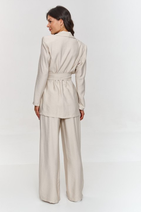 Elegancki, luźny komplet damski jasny beż