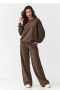 Dresowy, prosty  komplet damski   czekoladowy