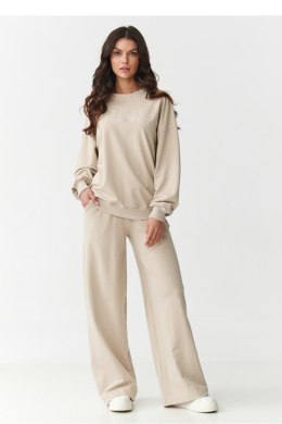 Dresowy, prosty  komplet damski   jasny beż