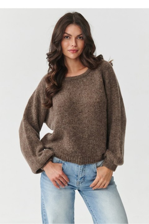Elegancki, komfortowy sweter mocca