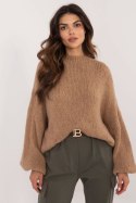 Damski sweter o casualowym charakterze camel