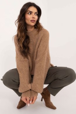 Damski sweter o casualowym charakterze camel