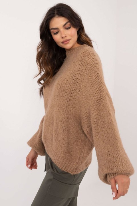 Damski sweter o casualowym charakterze camel