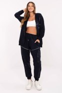 Komplet dresowy damski w stylu casual granatowy