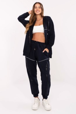 Komplet dresowy damski w stylu casual granatowy