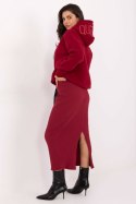 Dzianinowa Ołówkowa Spódnica Bordo