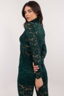 Koronkowa Bluzka Z Długim Rękawem Ciemna Zieleń