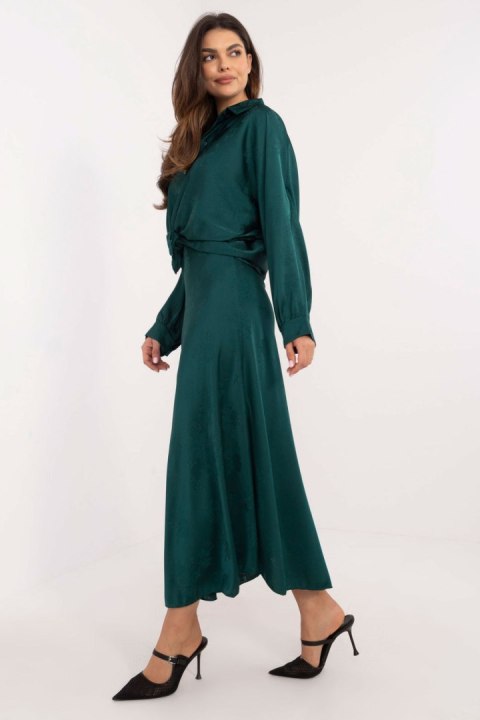 Klasyczna Długa Spódnica Ciemna Zieleń