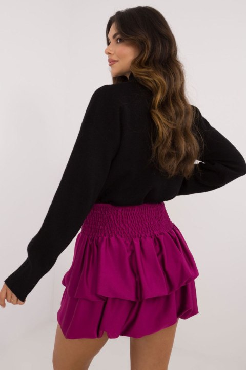 Mini Spódnica Z Falbanami Fioletowa
