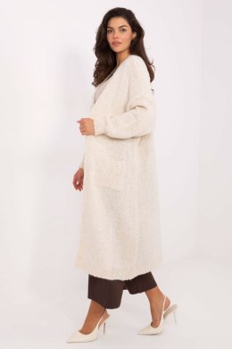 Sweter Długi Kardigan Jasny Beż