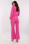 Spodnie Damskie Z Wysokim Stanem Różowe
