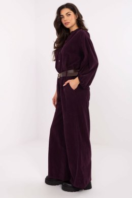 Sztruksowe Spodnie Damskie Ciemny Fiolet