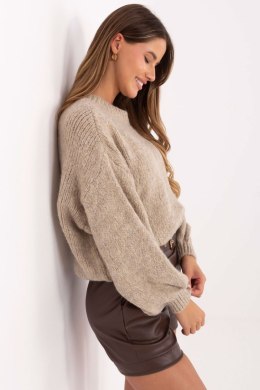 Stylowy sweter damski o casualowym charakterze beżowy