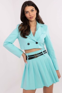 Krótka Plisowana Spódniczka Miętowa