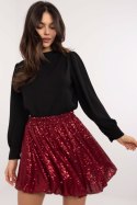Spódnica Bombka Z Cekinami Bordo