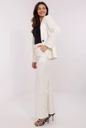 Spodnie Damskie Z Wysokim Stanem Białe