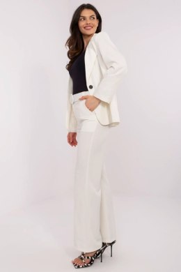 Spodnie Damskie Z Wysokim Stanem Białe