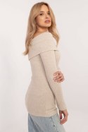 Elegancki damski sweter typu hiszpanka beżowy