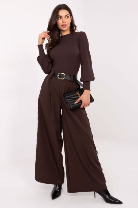 Basic Bluzka Z Długim Rękawem Ciemny Brąz