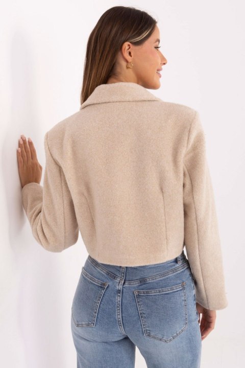 Krótki Płaszcz Damski Jasny Beż