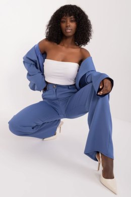 Eleganckie Spodnie Materiałowe Niebieskie