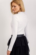 Basic Bluzka Z Długim Rękawem Biała