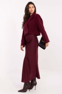 Krótki Płaszcz Damski Bordowy