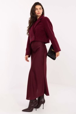 Krótki Płaszcz Damski Bordowy