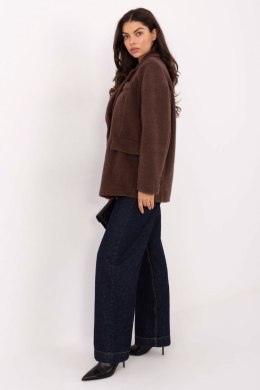 Elegancki Płaszcz Damski Brązowy