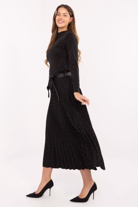 Plisowana Długa Spódnica Czarna