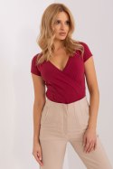 Bluzka Z Krókim Rękawem Bordo