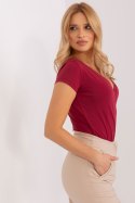 Bluzka Z Krókim Rękawem Bordo