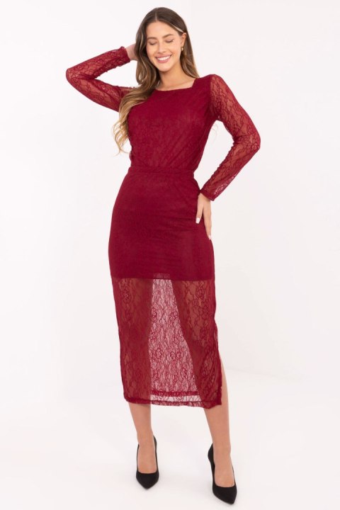 Elegancka Spódnica Z Koronką Bordo