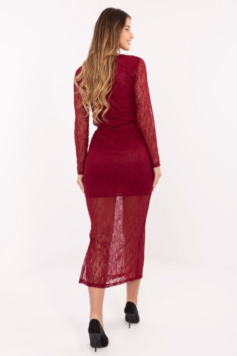 Elegancka Spódnica Z Koronką Bordo