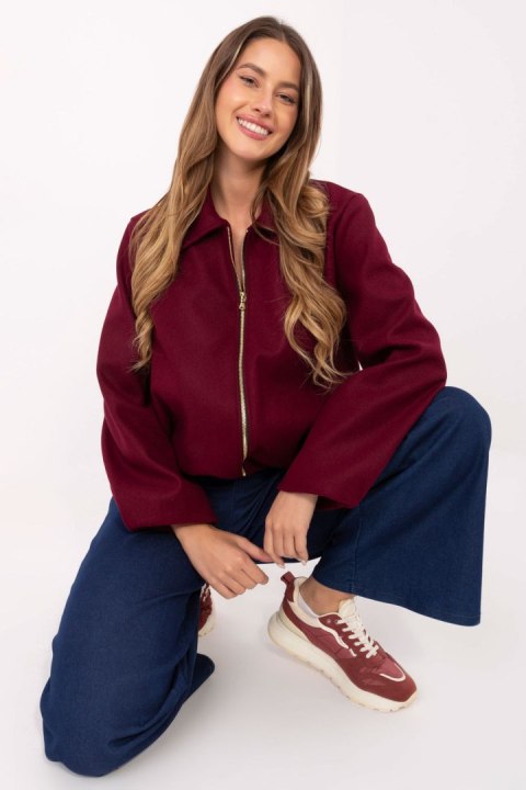 Bordowa Kurtka Damska Bomberka