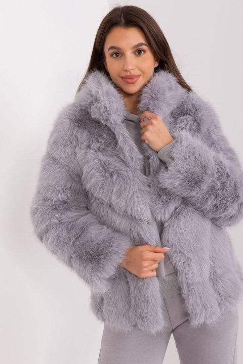 Kurtka Zimowa Futrzana Szara